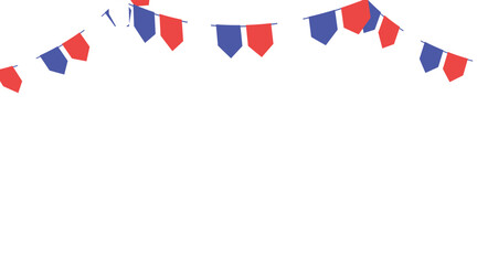 Carnival garland with flags for festive decoration, multicolored