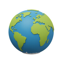 Fototapeta premium 3D Rendered Earth Globe Isolated On Black Background Illustration