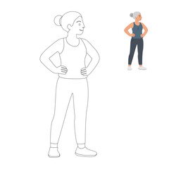 Lifestyle images about plus-size athletes in real workout sessions and older people exercising illustration