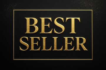 Elegant black and gold typography reading "Best Seller" with a textured, luxurious design, framed by a subtle border, ideal for promotional and marketing purposes.