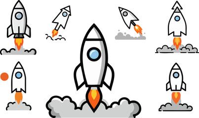 Rocket Launch Icon Design