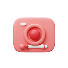 3D Rendered Pink Camera Icon Isolated On A Transparent Background