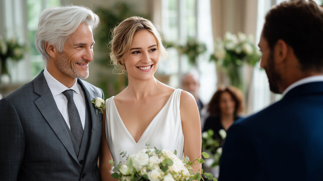 A joyful wedding ceremony illuminated by soft natural light