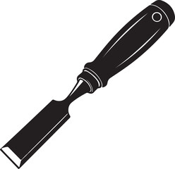Mortise chisel in silhouette image white backgrpound.
