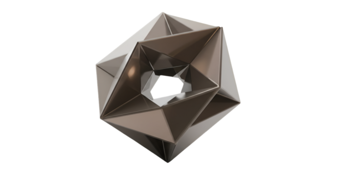 Abstract 3D Geometric Shape Illustration Isolated on Transparent Background