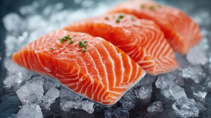 fresh salmon steak with herbs