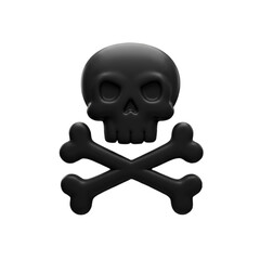 3D Rendered Skull And Crossbones Isolated On A Transparent Background