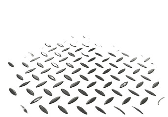 Fototapeta premium Abstract 3D Metal Diamond Plate Texture Background in Gray Color with Black