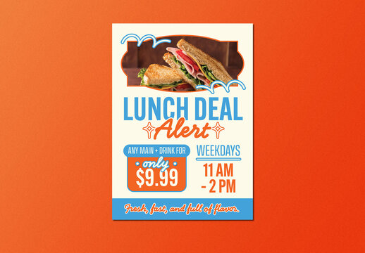 Cream Modern Lunch Deal Flyer Layout