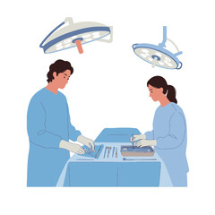 Surgeons Preparing for Operation in Operating Room