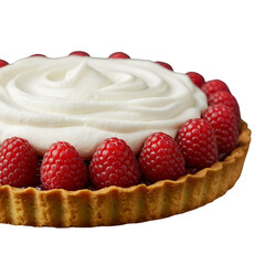 A Delicious Raspberry Tart with Cream on a Transparent Background Photo