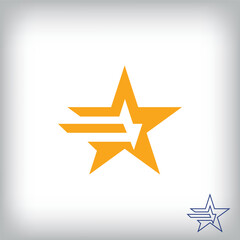 Unique design star and flash logo. Simple corporate success technology template. Vector.