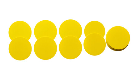 Abstract 3D Illustration Of Multiple Yellow Circle Objects On Black Background