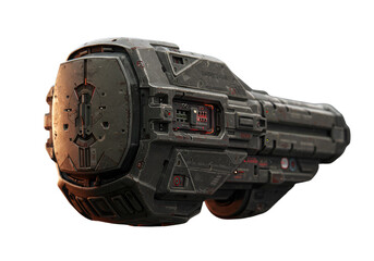 Abstract 3D Illustration Of Metallic Futuristic Machine On Transparent Background