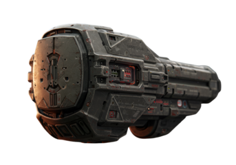 Abstract 3D Illustration Of Metallic Futuristic Machine On Transparent Background