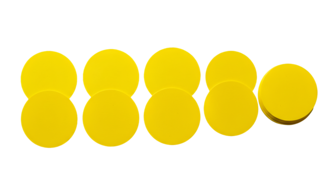 Abstract 3D Illustration Of Multiple Yellow Circle Objects On Black Background