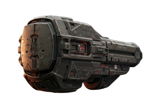 Abstract 3D Illustration Of Metallic Futuristic Machine On Transparent Background