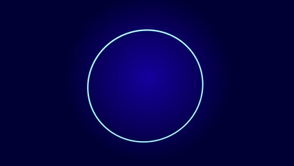 Rings rotate around the axis. Digital path of information. 3D rendering.