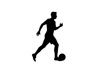 Abstract Golden Soccer Player Silhouette With Ball In Motion Illustration