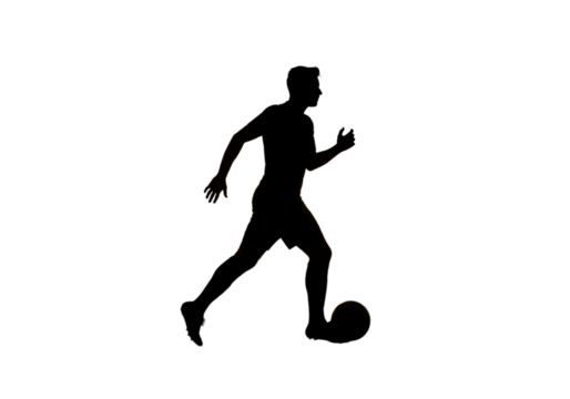 Abstract Golden Soccer Player Silhouette With Ball In Motion Illustration