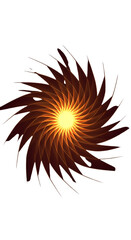 Naklejka premium Abstract Illustration Of A Bright Orange Spiral Bursting On Black Background