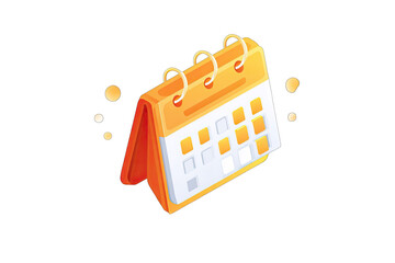 Orange calendar icon, 3D style (3)