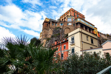 Sorrento, Italy. Panoramic realistic view of old buildings in Sorrento city, Italy