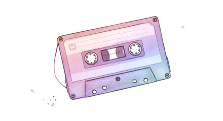 Obraz premium Abstract Illustration Of A Gradient Cassette Tape On Transparent Background