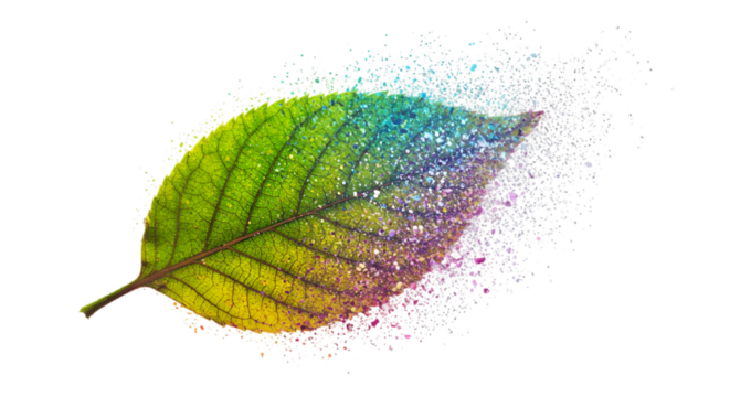 Abstract Colorful Leaf Illustration On Black Background Transparent Design