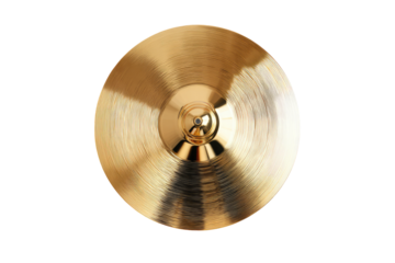 Close-up of a golden cymbal