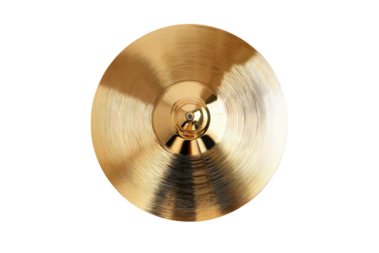 Close-up of a golden cymbal