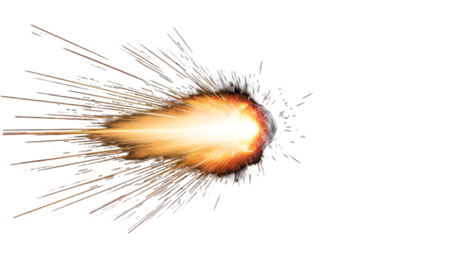 Abstract Explosion Illustration With Orange Fire And Dynamic Energy On Black