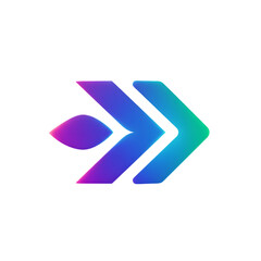 Abstract Illustration Of A Gradient Arrow Symbol On Transparent Background