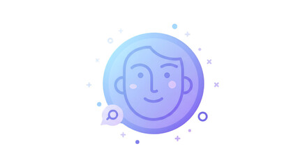 Abstract Illustration Of A Smiling Face Avatar With Gradient Colors