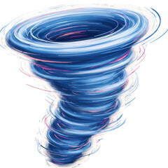Abstract Illustration Of A Tornado Whirlwind In Blue Color With Transparent Background