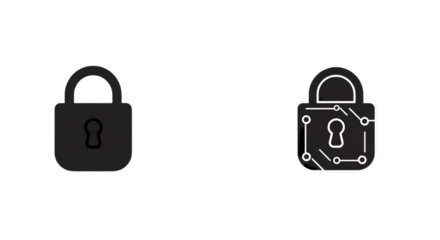 Abstract Illustration of Black and White Locks Show Security and Privacy
