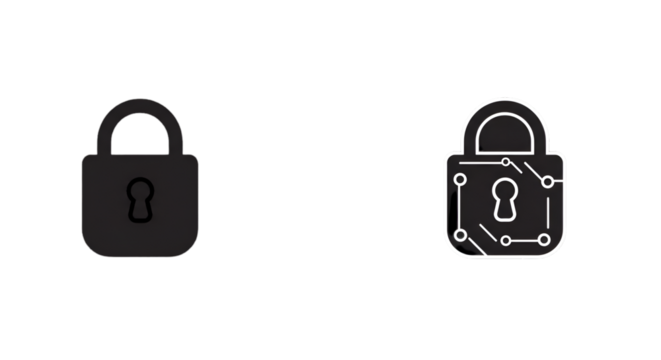 Abstract Illustration of Black and White Locks Show Security and Privacy