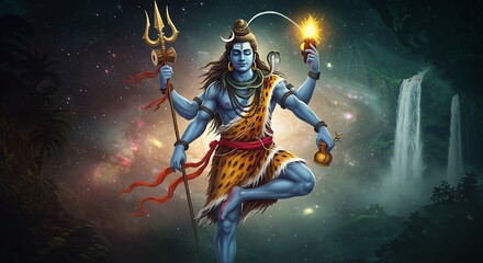Lord Shiva dancing cosmic Tandava