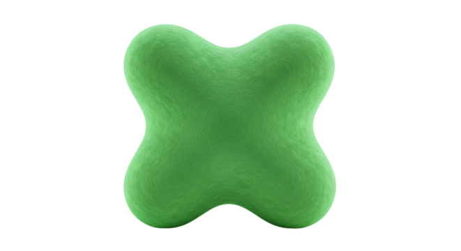 Abstract Green X Shape Isolated On Transparent Background 3D Illustration - Powered by Adobe