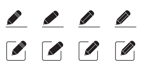 Edit icon set. Pencil icon . Edit icon set. Notepad edit document with pencil and pen icon. eps 10 