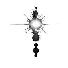 Abstract Lens Flare Illustration On Transparent Black Background With White Glow