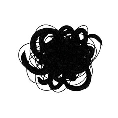 Abstract Line Art Illustration in Black and White on Transparent Background