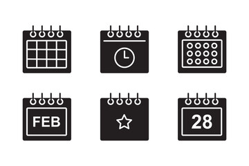 Flat calendar icon set . Calendar icon set. calendar planner icons for app, website, ui. eps 10