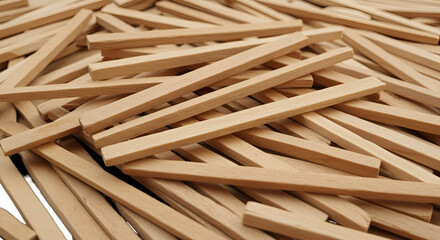 Abstract Pile Of Wooden Sticks On A Transparent Background