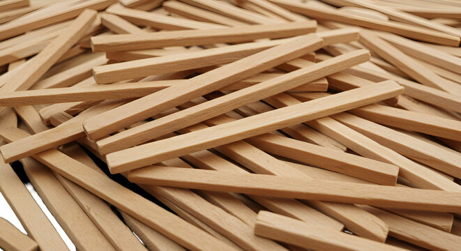 Abstract Pile Of Wooden Sticks On A Transparent Background
