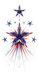 Abstract Patriotic Stars Illustration Against Transparent Black Background
