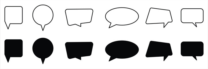 Collection of speech bubble icon vector isolated on white background. message, talk, dialog, chat symbol vector