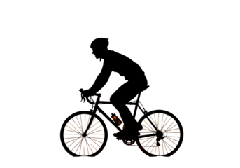 Abstract Illustration Of An Orange Bike Silhouette On A Dark Background