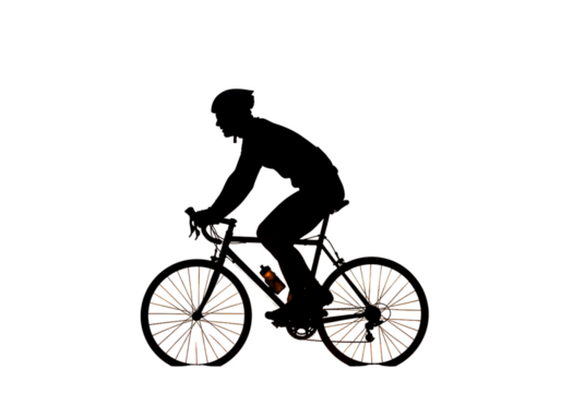 Abstract Illustration Of An Orange Bike Silhouette On A Dark Background - Powered by Adobe