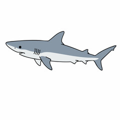 Fototapeta premium Simple Illustration of a Gray Shark in Profile View